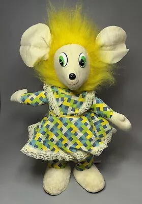 Vintage 1960s-70s Plush Mouse Carnival Prize Troll Hair Hard Sole Styrofoam Fill • $25