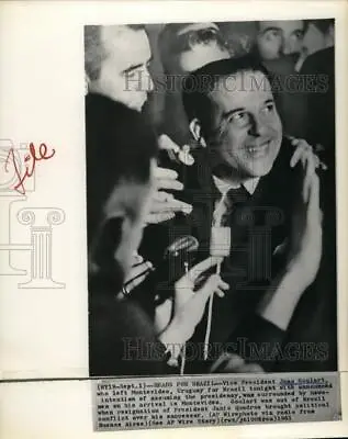 1961 Press Photo Vice President Joao Goulart Interviewed By Montevideo Newsmen • $13.99