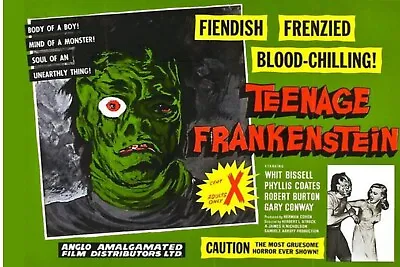 Teenage Frankenstien Monster Movie  Tin Sign 8 X 12 ALL Metal • $12.95