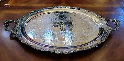 Wallace Baroque Silver Plate Footed Butler Tray 294f Buffet Serving Platter 29 L • $224.75