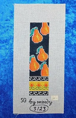 Hand Painted Needlepoint Canvas FRUIT PEARS BOOKMARK By Mindy! BOOK LOVERS GIFT! • $39.99