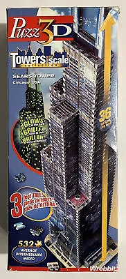 Wrebbit 3D Puzzle Sears Tower Chicago USA (532 Pieces) MISSING 1 PIECE INCOMPLET • $33.52