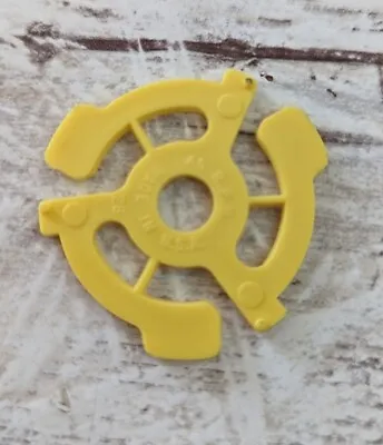  45 RPM Vinyl 7  Plastic Record Adapter (Snap In Insert)  Yellow USA Made Vintag • $6.63
