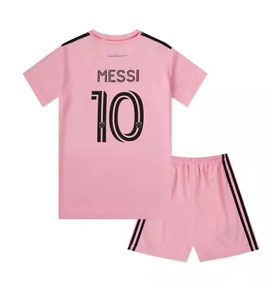 Home Argentina Messi Kids Boys Youth Soccer Football Jersey Shirt Shorts Set • $36