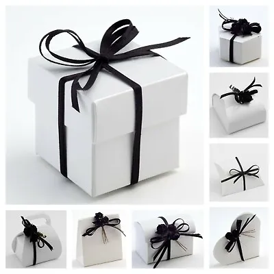 £3.75 • Buy Glossy White Wedding Favour Boxes -Luxury Party/Christening Gift Favor. Box Only