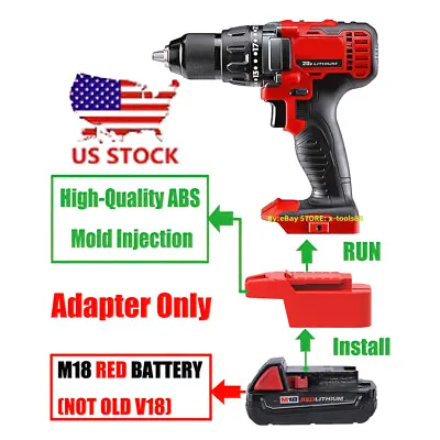 1PCS Adapter For Milwaukee M18 RED Li-Ion Battery Convert To Bauer 20v Tools  • $17.90