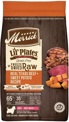 Merrick Lil Plates Real Texas Beef & Sweet Potato Small Breed Dry Dog Food10lb • $35.26