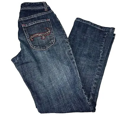 Chico's Platinum Women's Size 00 XS 2 Reg Jeans Studded Embellished Blue Denim • $12.99