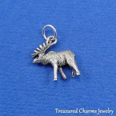 Silver MOOSE Elk Deer CHARM PENDANT • $7.95