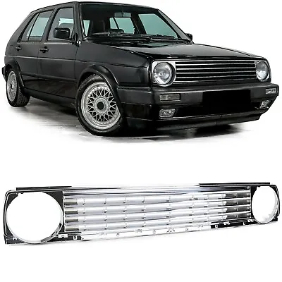 ✅ Golf Mk2 Badgeless Chrome Front Grill FREE SHIPPING ✅ • $165