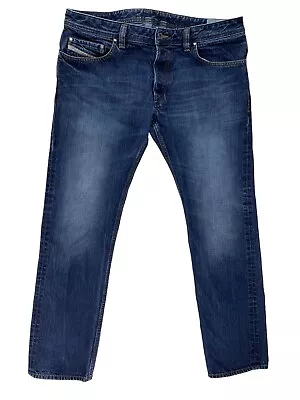 Diesel Industry Jeans Safado Regular Slim Straight Button Fly Blue Men's 38x32 • $64.95