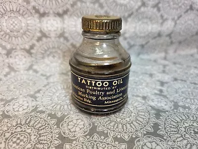 Vintage Tattoo Oil Bottle W/paper Label Minneapolis Minn. • $12.99