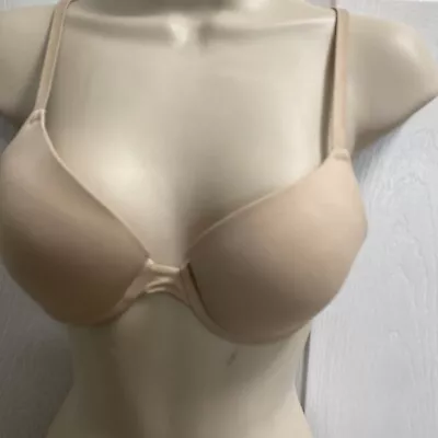 PINK VICTORIA'S SECRET Beige Nude Wear Everywhere Push Up Underwire Bra 34 A • $9.99