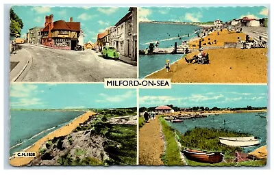 Postcard Milford On Sea Hampshire 4 Views Posted 1961 • £2.50