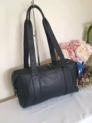 Kinsey Large Hobo Black Real Leather Shoulder Bowling Work Bag Handbag Great Con • £4.52