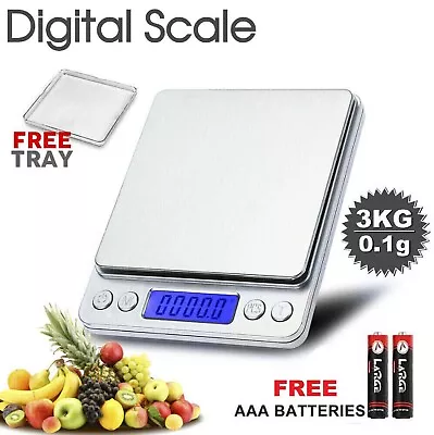 3kg/0.1g Kitchen Digital Scale LCD Electronic Balance Food Weight Postal Scales • $16.99