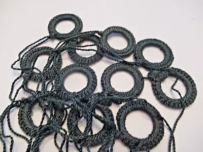 Vintage Crochet Shade Pulls Tassels Green Lot • $14