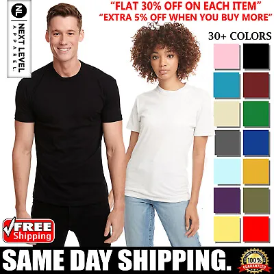 Next Level Apparel Unisex Premium Plain TShirt Super Soft Blank Fit T-Shirt 3600 • $8.87