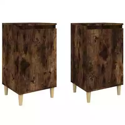 2x Bedside Tables Set Wooden Drawers Storage Side Cabinets Nightstand Smoked Oak • $104.66