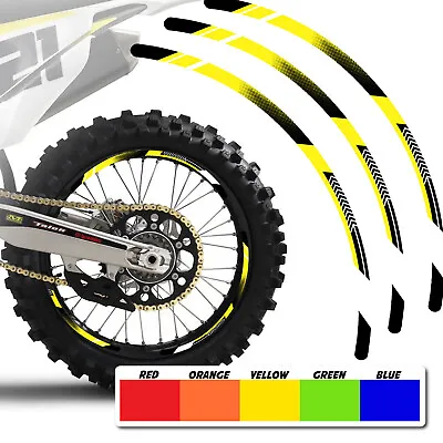 Yellow 21 In. 18  Dirt Bike Decal Rim Sticker A01 For Yamaha YZ 125X 20 21 22 23 • $37.86