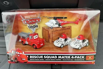 Disney Pixar Cars Rescue Squad Mater 4-Pack Box Set Dalmatian Mia Tia Chopper • $159.99