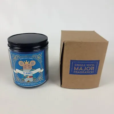 Bath & Body Works Flannel Mason Jar Single Wick Candle 7oz Natural Essential Oil • $16.14