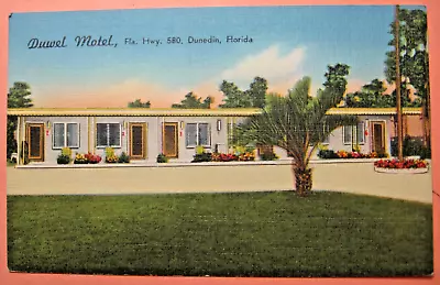 1940 Era Duwel Motel Dunedin Florida  Postcard • $2.29