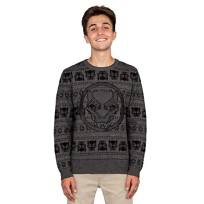 $53.99 • Buy Adult Unisex Marvel Comics Black Panther Logo Adult Ugly Christmas Sweater