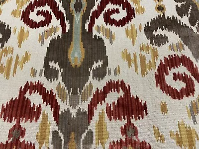 Lee Jofa Epingle Velvet Ikat Fabric - Pardah Velvet / Java REMNANT 27  X 32  WxL • $98.70