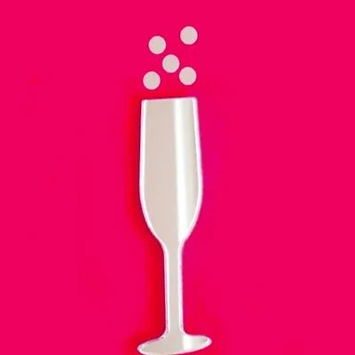 Champagne Flute & Bubbles Acrylic Mirror (Several Sizes Available) • £9.27