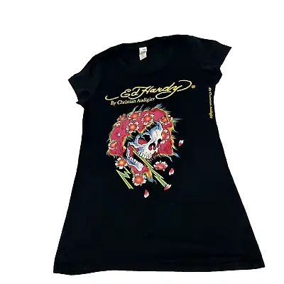 Ed Hardy By Christian Audigier Women T Shirt Size M Medium Black Short Sleeve • $72.21
