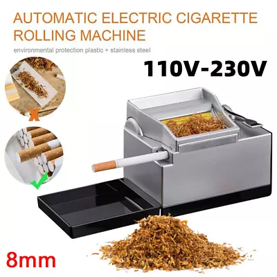 Automatic Cigarette Rolling Machine Tube 8.0mm Ultra Slim Electric Tobacco Maker • $95.99