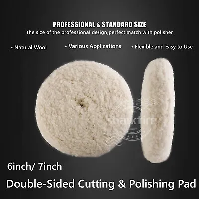 7 Inch  6inch Wool Buffing Pad Natural Wool Double Side Cutting Polishing Pad US • $21