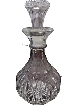 Glass Cruet Bottle Decanter W/ Glass Stopper 7  For Oil Vinegar Or Other Liquid • $12.99