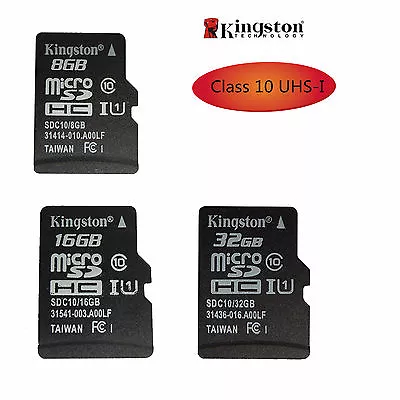 Kingston 8GB 16GB 32GB Micro SD TF Memory Card SDHC UHS-I C10 For Phone Tablet • $5.15