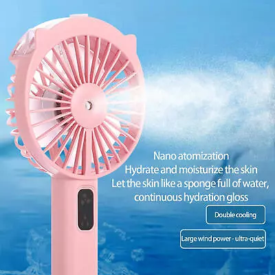 Handheld Spray Fan USB Rechargeable Mist Water Fan 3 Speeds + Phone Stand • $19.43