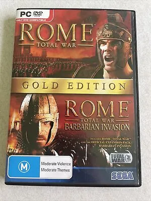 Rome Total War + Barbarian Invasion PC DVD Gold Edition SEGA Vintage RTS Windows • $12