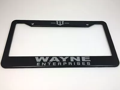 Batman Wayne Enterprises Black Powder Coated Stainless Steel License Frame + Cap • $19.99