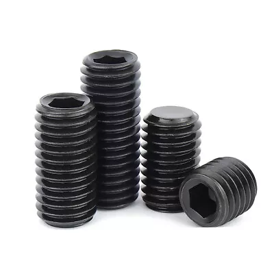 $3 • Buy Flat Point Socket Set / Grub Screws Steel Select All Size Coarse Or Fine Thread