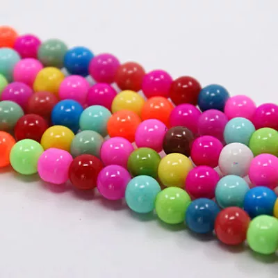 55 Rainbow Glass Beads 8mm Assorted BULK Beads Wholesale Jewelry Making 16  • $3.85