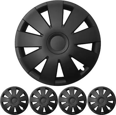 4x Premium Design Hubcaps 15 Inch Nefryt IN Black • $142.62