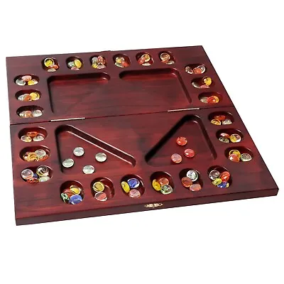 4-Player Classic Mancala Board Game With Glass Beads/Stones. Family Strategy Gam • $34.98