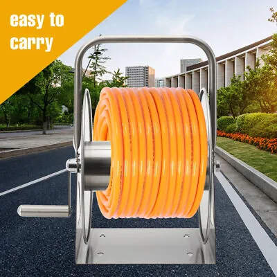 Professional Garden Hose Reel Stand Outdoor Metal Water Hose Cart Storage Rack • £74.40