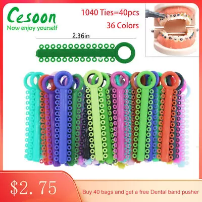 Dental Orthodontic Elastic Rubber Bands Ligature Ties O-Ring For Braces 36 Color • $2.75