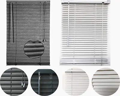 Steel Grey Embossed Pattern PVC Blind Venetian Window Blinds Trim-able Easy Fit • £30.50