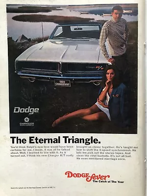 1969 Vintage Dodge Charger R/T Original Color Ad D032 • $5.75