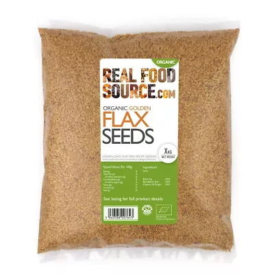 RealFoodSource - Organic Golden Flax Seeds/ Linseeds 1kg • £9.89