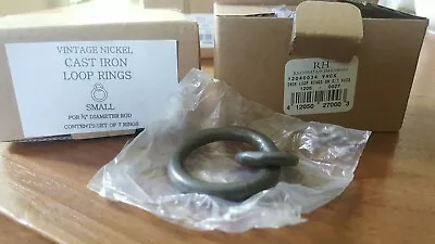 Restoration Hardware Cast Iron Loop Rings - Small - Vintage Nickel - Box 7  • $29.99