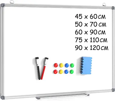 DOLLAR BOSS Magnetic Whiteboard 60 X 90 Cm Dry Erase White Board For Walls With  • £38.95