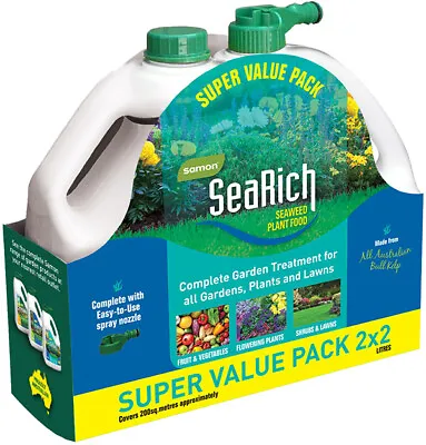$38.85 • Buy Searich Seaweed Liquid Fertilizer Plant Food 2x2L Ready To Use Hose On 